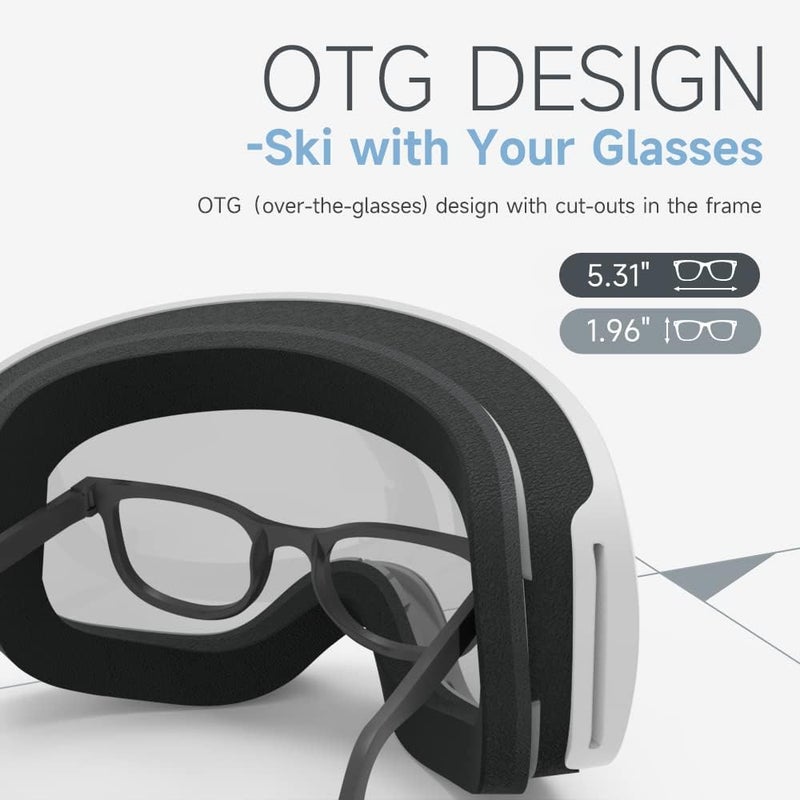 RIOROO Ski Goggles Snowboard Goggles for Men Women Adults Youth,Over Glasses OTG/100% UV Protection/Anti-fog/Wide Vision - Image 4